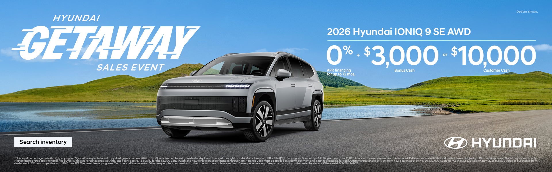 2026 Hyundai IONIQ 9 APR and Bonus Cash or Customer Cash Offer
